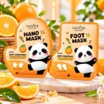 SADOER Panda Series Maseczki do dłoni i stóp z witaminą C pomarańcza