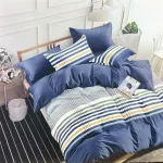 Komplet pościeli 3D 100% satyna bawełniana 200x220 granatowy