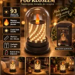 Świeca dekoracyjna LED pod kloszem 8x14 cm ciepłe światło