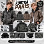 Kurtka Paris chłopięca z pikowaną podszewką czarna i brązowa