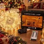 Lampki choinkowe LED drucik 1000 LED 50 m biały ciepły z pilotem