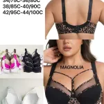 Biustonosz Magnolia z ozdobnym paskiem i panterkowym wzorem