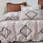Komplet pościeli MILANO 5D 100% satyna bawełniana 200x220 cm beżowo-brązowy