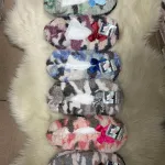 Kapcie damskie termo miękkie w kolorowe wzory z kokardką