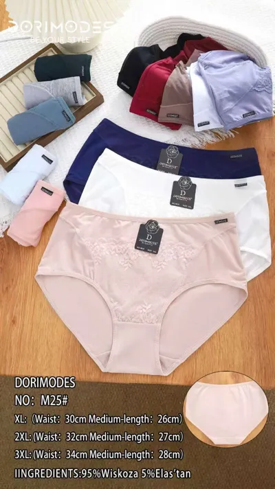 Majtki damskie Dorimodes w różnych kolorach i rozmiarach XL-3XL z koronkowym zdobieniem