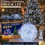 Lampki choinkowe LED drucik 1200 LED 50 m biały zimny z pilotem