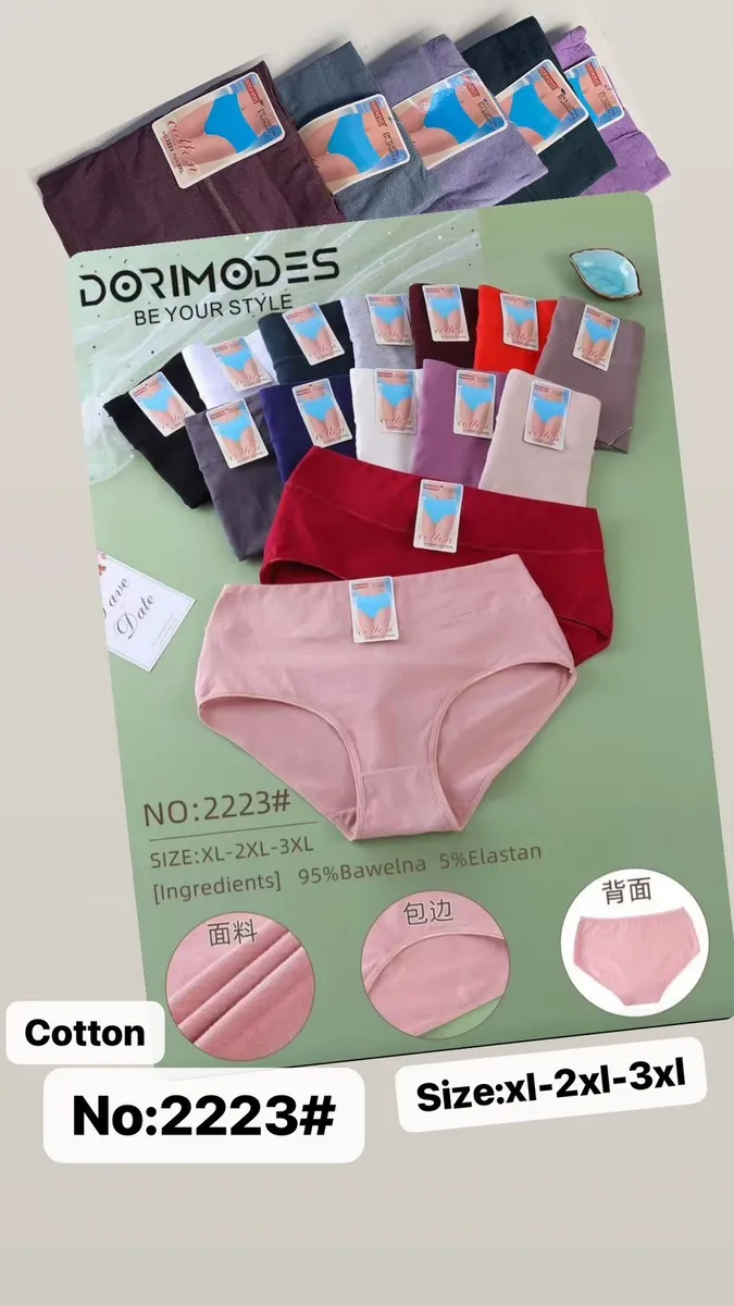 Majtki damskie DORIMODES w różnych kolorach, rozmiary XL-3XL, bawełna z elastanem