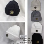 Czapka zimowa damska męska z angorą mix kolorów 40% angora