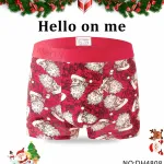 Bokserki męskie czerwone z motywem św. Mikołaja Hello on me