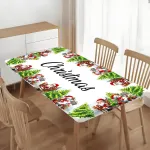 Obrus świąteczny 60x120 cm z motywem Mikołaja i choinki