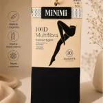 MiNiMi 100D Multifibra Rajstopy Czarny L-XL 3D Elegante