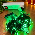Lampki choinkowe LED zielone 200 LED 15-16 m 8 funkcji na prąd