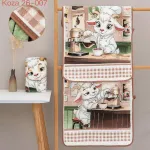 Ręcznik kuchenny z motywem kozy 50x70 cm brązowo-biały
