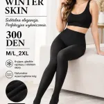 Pesail Premium Winter Skin 300 DEN czarne rajstopy M/L-2XL