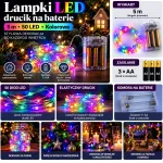 Lampki LED drucik 5 m 50 LED multikolor zasilanie na baterie
