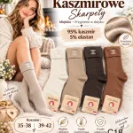 Kaszmiorwe skarpety SOXLANDIA 95% kaszmir 35-42 beżowe i brązowe