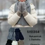 Rękawiczki damskie ocieplane mix kolorów 12 par