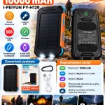 Powerbank solarny 10000 mAh I-FEIYUN z latarką LED i kompasem