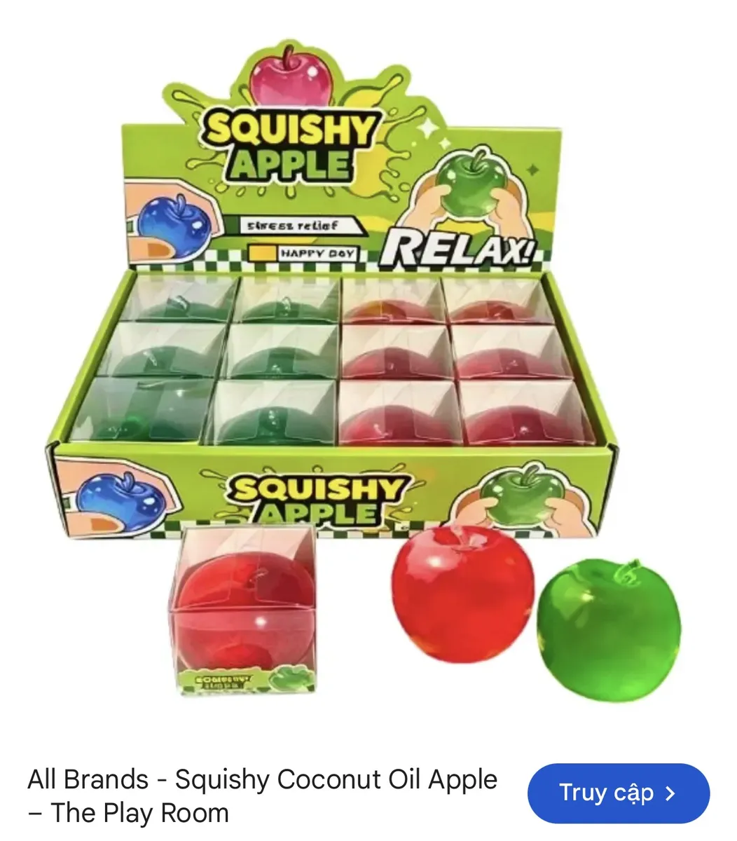 Zestaw antystresowych squishy w kształcie jabłek w kolorze czerwonym i zielonym w opakowaniu zbiorczym