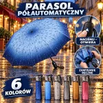 Półautomatyczny parasol składany wzór kropli deszczu 6 kolorów mix