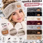 Opaska damska ocieplana miękka modny dodatek zimowy