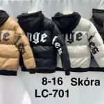 Kurtka dziecięca pikowana z kapturem skóra LC-701 8-16 lat