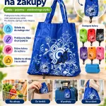 Składana torba na zakupy z klipsem i etui mix kolorów