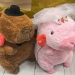 Miękka pluszowa maskotka świnka i pies 40cm z akcesoriami