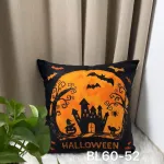 Poszewka na poduszkę Halloween 40x40 cm czarno-pomarańczowa
