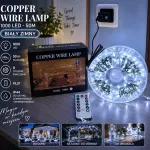 Lampki choinkowe LED białe zimne 1000 LED 50 m z pilotem IP44