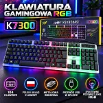 Klawiatura gamingowa RGB K7300 z polskim układem 104 klawiszy