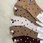 Skarpetki dziecięce w kropki z ozdobą owieczki 39-42 mix kolorów
