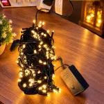 Lampki choinkowe LED 200 diod 15-16 m ciepły biały kabel czarny