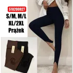 Legginsy prążkowane damskie z wycięciem na stopę czarne i brązowe
