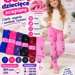 Getry dziecięce ocieplane różowe z nadrukiem 90% lycra