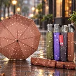 Parasol krótki półautomatyczny z wzorem kropli 4 kolory mix