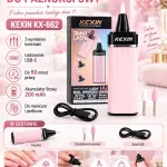 Elektryczna frezarka do paznokci KEXIN KX-662 różowa 3w1 USB-C