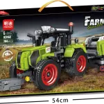 Klocki Farming Simulate traktor z przyczępą zielono-czerwony 794 el.