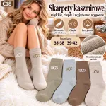 Skarpety kaszmirowe ciepłe miękkie beżowe 35-42