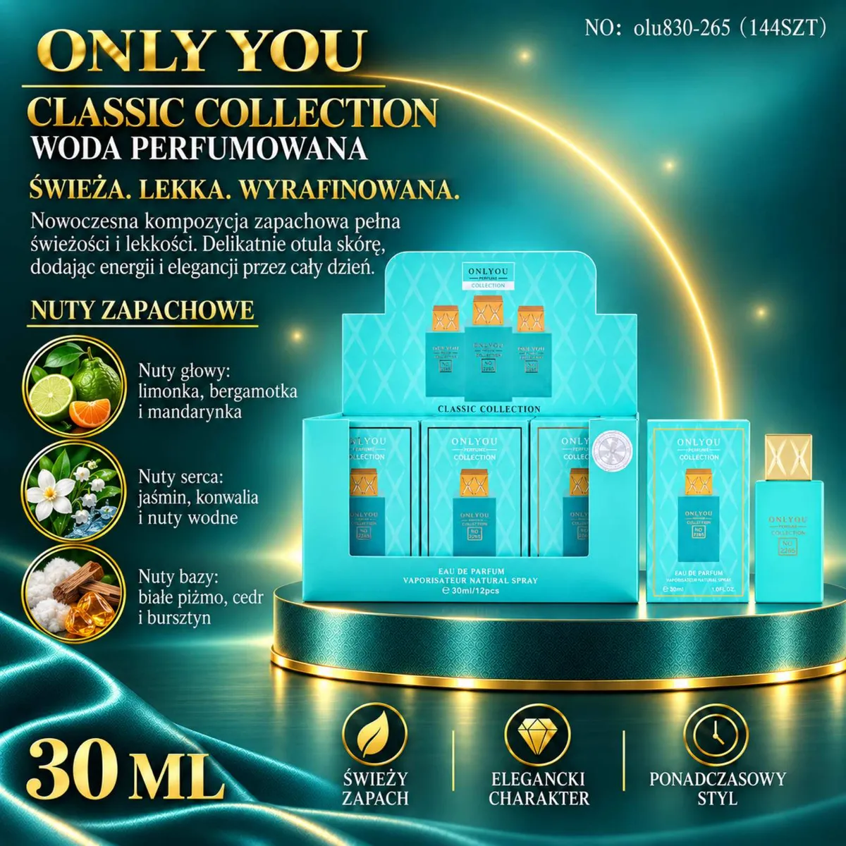 Turkusowe flakony wody perfumowanej Only You Classic Collection 30 ml w opakowaniu zbiorczym