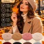 Czapka beret damski z wiskozy uniwersalny rozmiar jesień zima
