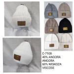 Czapka zimowa damska 40% angora mix kolorów C-7108