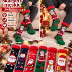 Skarpety męskie świąteczne ciepłe miękkie rozmiar 40-46 12 par