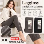 Legginsy z miękkiej dzianiny plus size szare i czarne 3XL-6XL