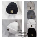 Czapka zimowa damska angora 40% z wiskozą 60% mix kolorów