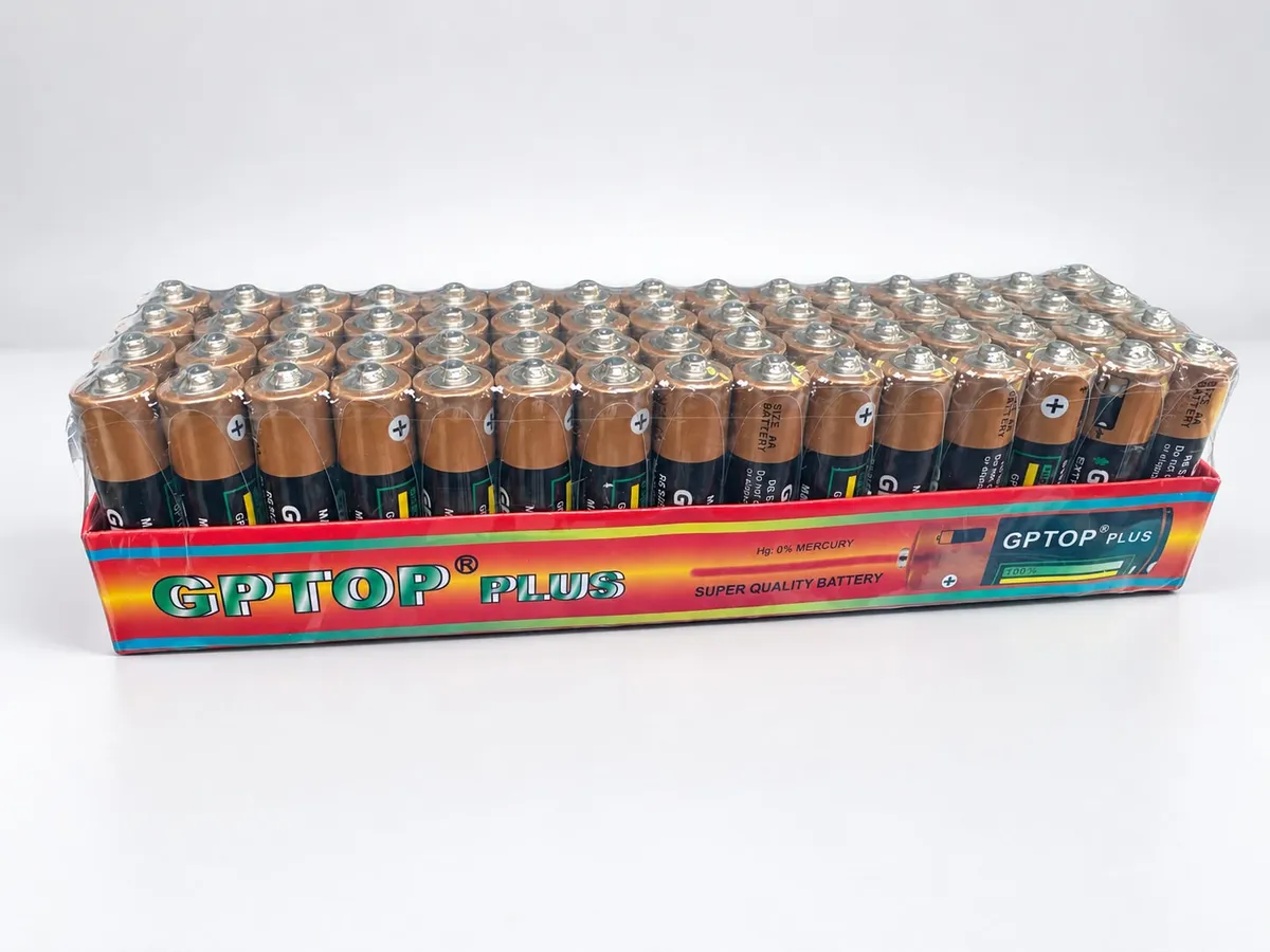 Zestaw 60 baterii GPTOP Plus AA 1,5V w opakowaniu foliowym na kartonie