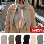 Kaptur dzianinowy damski z wełną i wiskozą mix kolorów