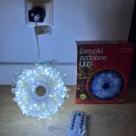 Lampki ozdobne LED zimny biały 1200 LED 50 m z pilotem
