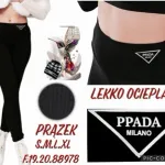 Legginsy Prążkowane Lekko Ocieplane Czarne PPADA Milano S-XL