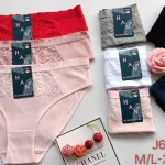 Majtki damskie bawełniane z koronką w pastelowych kolorach